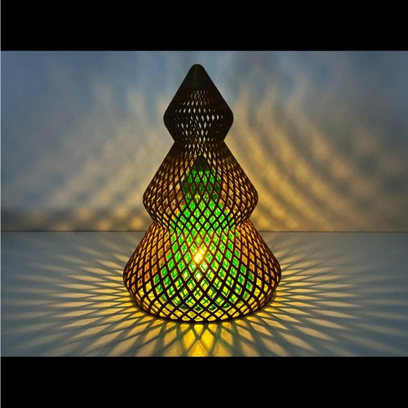 3D Printed Mesh Whimsical Christmas Tree Lantern Decor - Picture 3 of 3